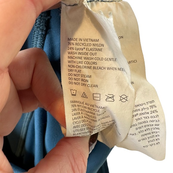 Prana Leggings Women Cropped High Rise Stretch Pockets Blue Medium - Picture 10 of 11